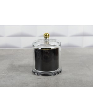BLACK & GOLD CANDLE WITH BELL COVER