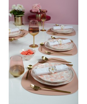 LEATHER PLACEMAT MIXED PINK GREY