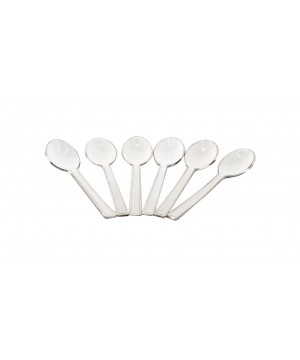 COFFE SPOON SET/6 SILVER AND WHITE