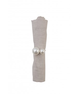 SET OF 4 NAPKIN RINGS DOUBLE PEARL