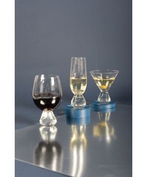 WINE GLASSES WITH DIAMOND STEM - SET OF 4