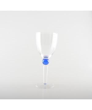 WINE GLASSES WITH ROUND DIAMOND FOOT 4 COLORS - SET OF 4