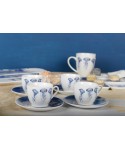 SET OF 4 COFFEE CUPS WITH SAUCERS JELLYFISH