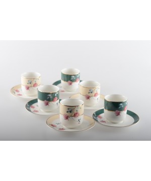 SET OF 6 COFFEE CUPS FLOWER