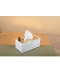 MARBLE TISSUE BOX WITH GOLD LID 24X12X12CM