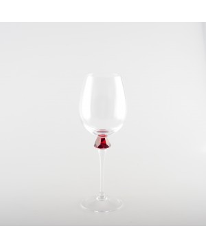 WINE GLASSES WITH DIAMOND FOOT 4 COLORS - SET OF 4