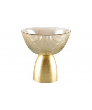 SMALL BOWL COFFE COLOR ON GOLD FOOT