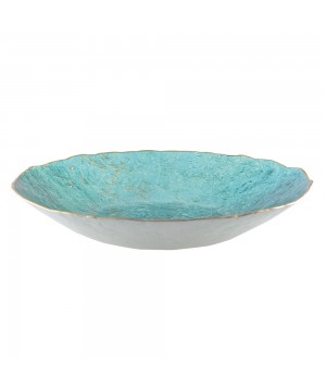 TURQUOISE CUP WITH GOLDEN EDGE 40CM