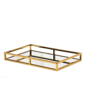 RECTANGULAR GOLD TRAY WITH...