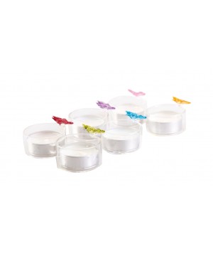 SET OF 6 CANDLE HOLDER 6 COLORS ASSORTED BUTTERFLY