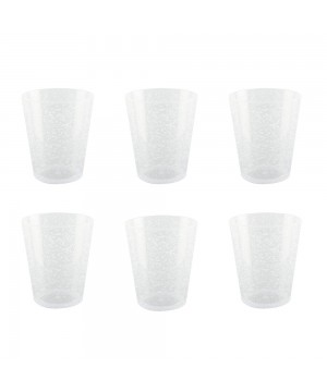 SET OF 6 CLEAR GLASSES OF...
