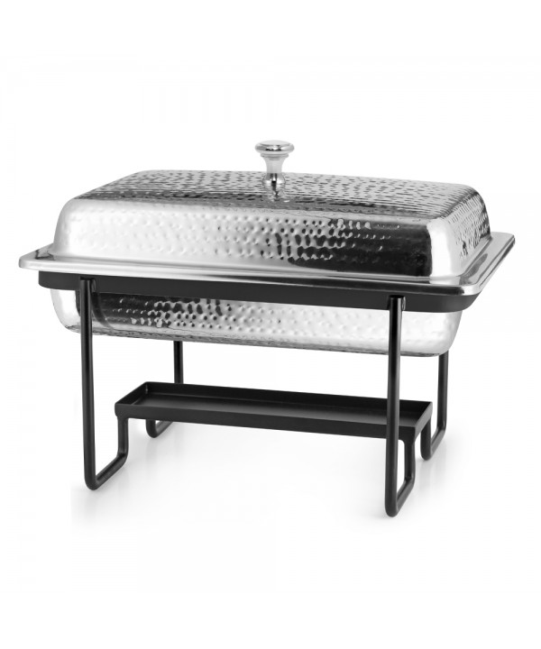 Hammered rectangular chafing dish 4L 40cm