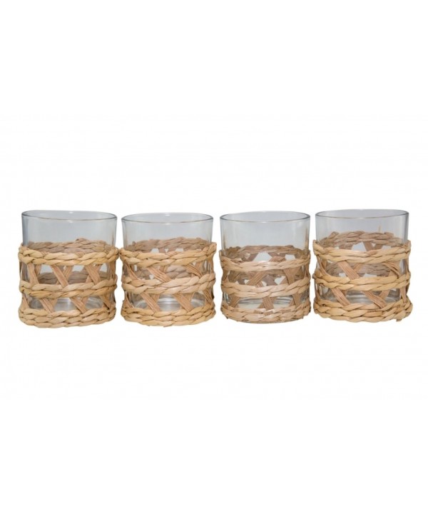 Rattan glasses 250ml - set of 4 