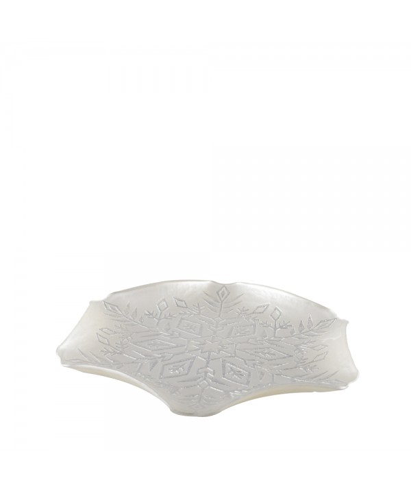 White and grey glitter snowflake bowl 32cm