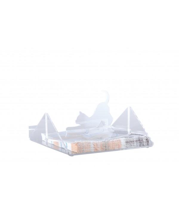 Acrylic cat napkin holder