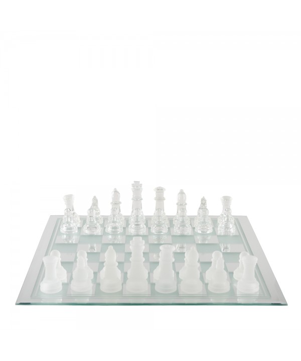 Jeu d'échec en verre