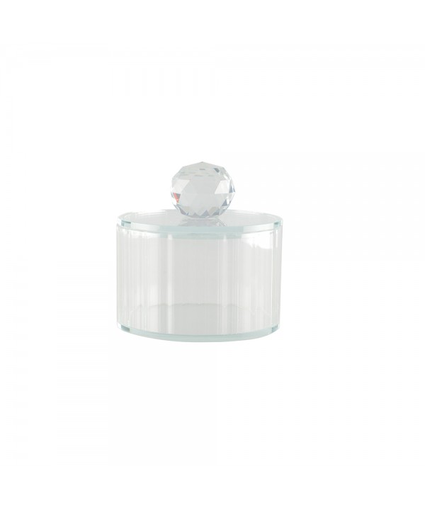Crystal glass box with diamond lid 10x10x10cm