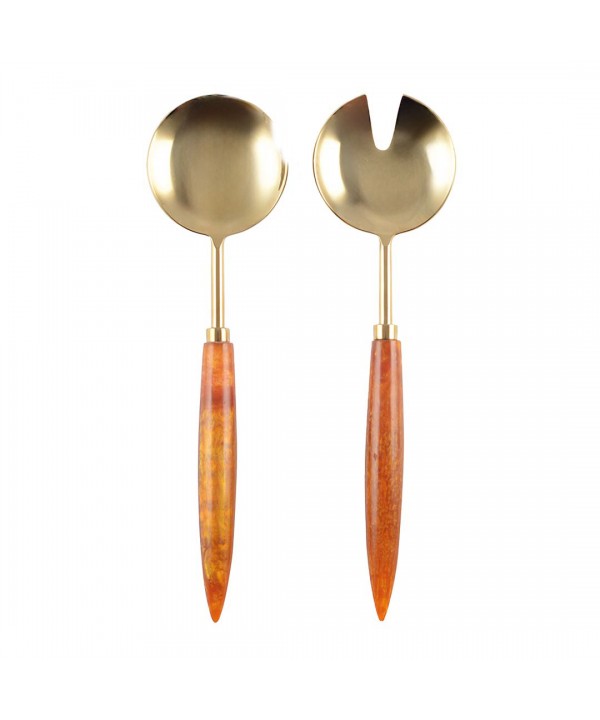 Salad servers gold and orange 29cm