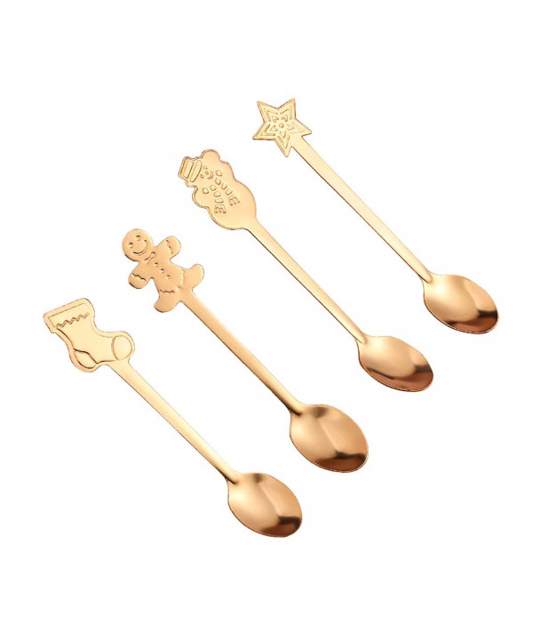 Cuillères dorées snow - lot de 4