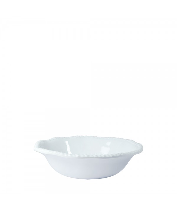 White melamine soup plate with rope border 20x20x5.5cm