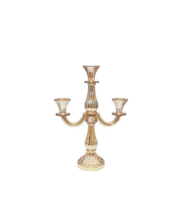 3-light candlestick amber h35cm