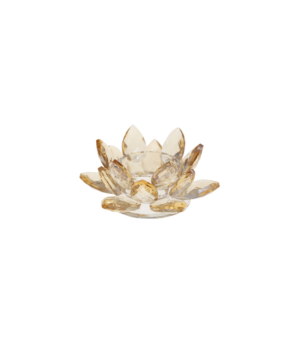 Bougeoir lotus ambre 11x11x5cm