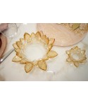 Bougeoir lotus ambre 11x11x5cm