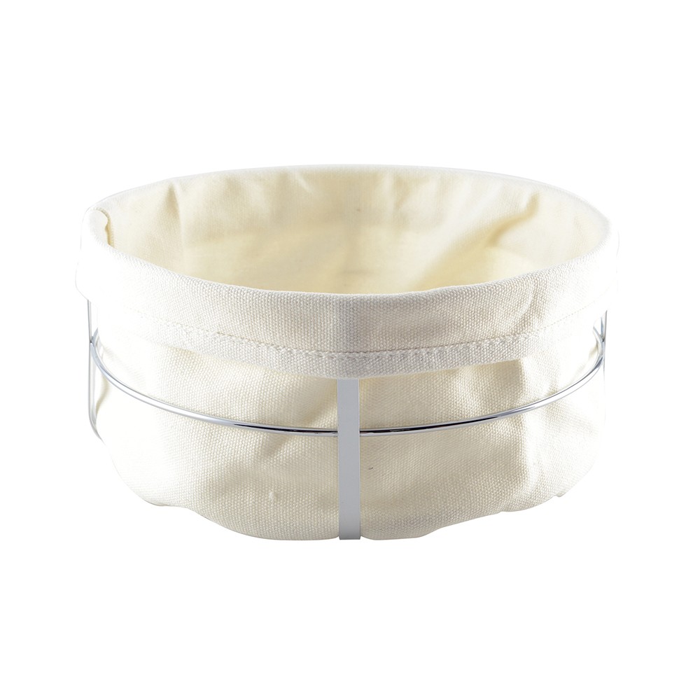 Corbeille à pain ronde argent 22x22x10cm