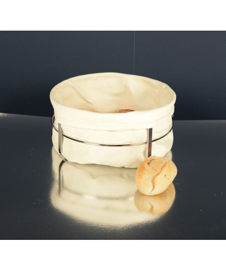 Corbeille à pain ronde argent 22x22x10cm