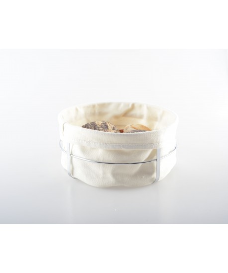 Corbeille à pain ronde argent 22x22x10cm