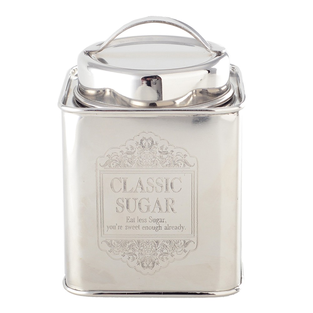 Silver sugar box 10x10x10cm