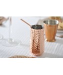 Verre à cocktail avec paille en cuivre