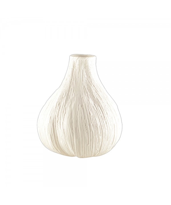 Vase rond blanc crémeux petit modèle 21x21x22.5cm