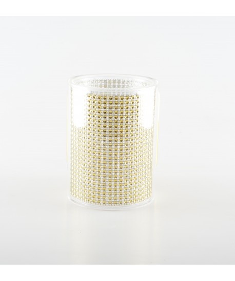 Acrylic keli with golden rhinestones