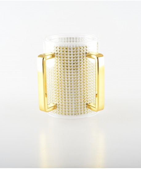 Acrylic keli with golden rhinestones