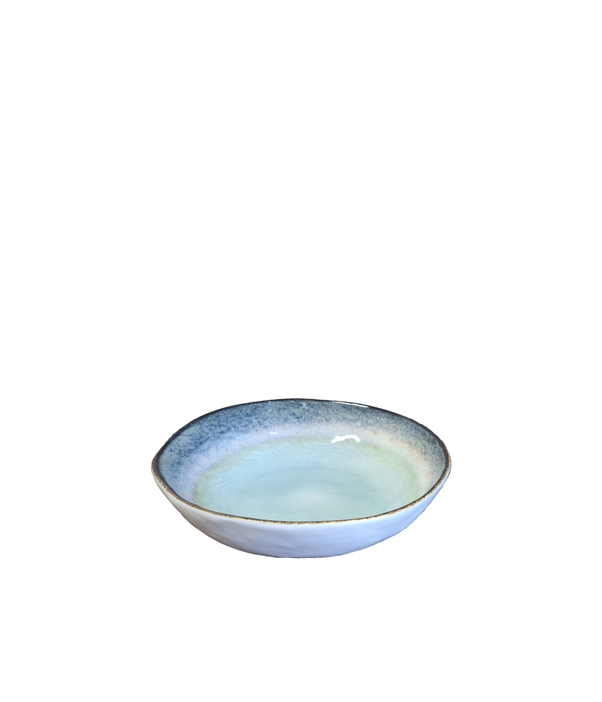 Assiette creuse turquoise en porcelaine 20x20x5cm