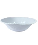 Saladier en mélamine blanche bord corde 30.5x30.5x9cm