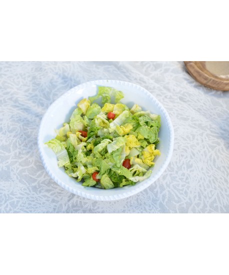 Saladier en mélamine blanche bord corde 30.5x30.5x9cm