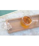 Wooden tray with coral rose gold decoration 42x13x3cm