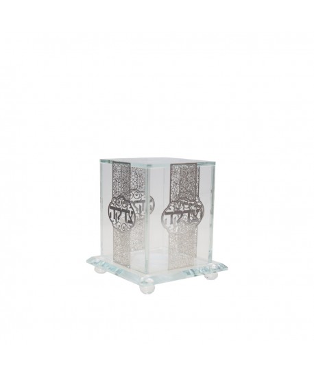 Tsédaka argent 9x9x13cm