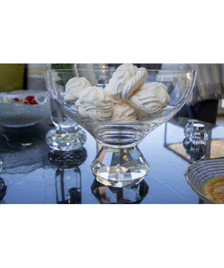 Salad bowl with diamond foot 22.5x22.5x16.5cm