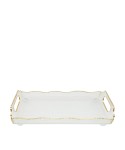 Plateau rectangulaire bord doré en verre 38x17.5x9.5cm