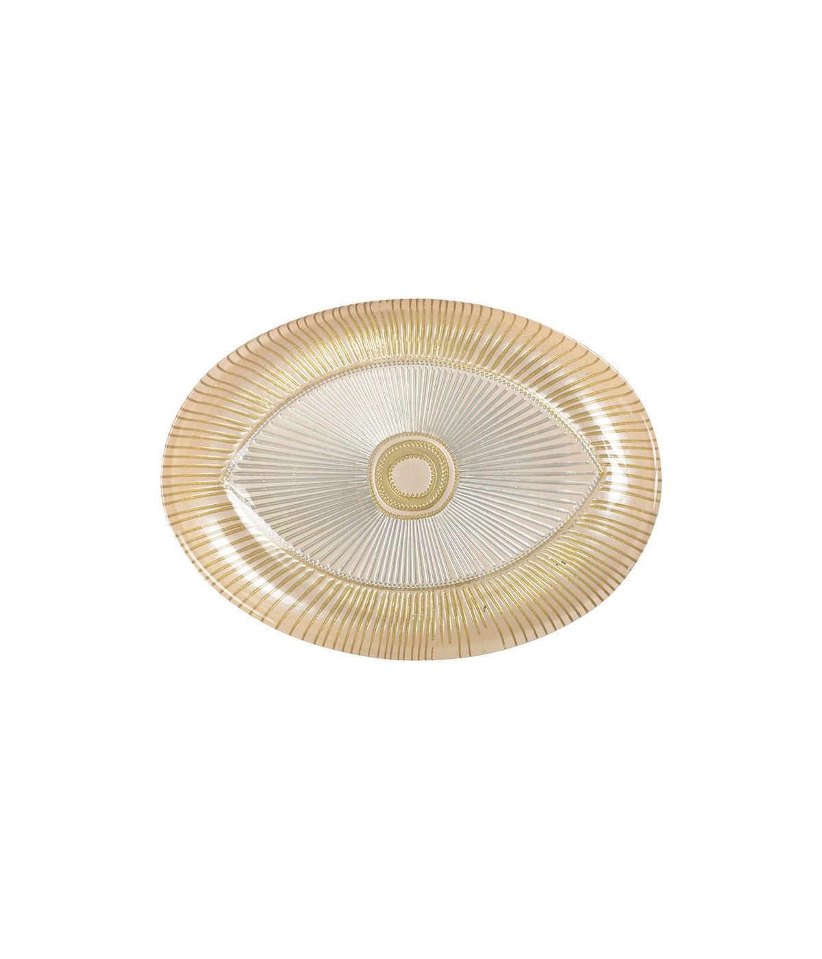 Coupelle ovale œil 22x15.5cm beige