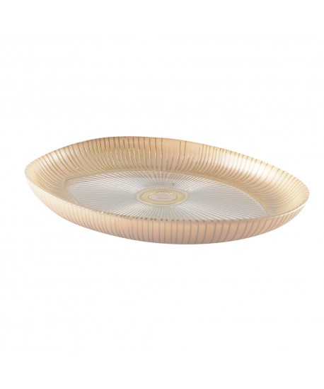 Coupelle ovale œil 22x15.5cm beige