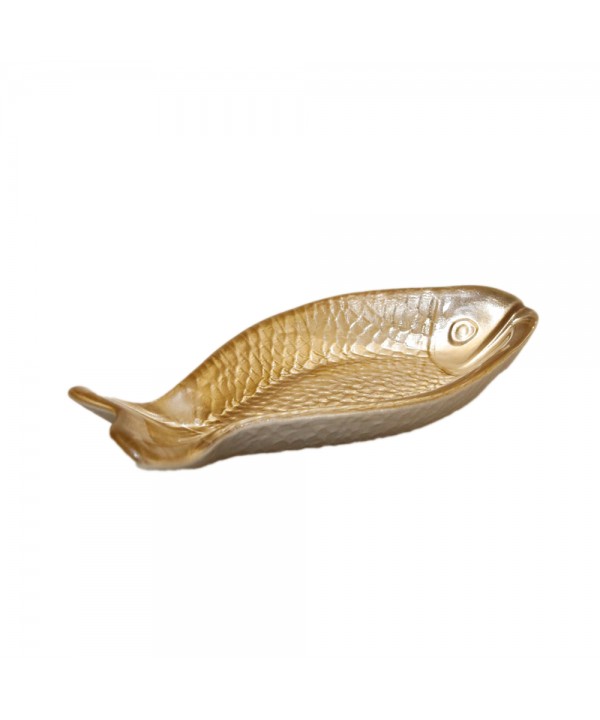 Coupelle poisson dorée petit modèle 16x8x2.5cm