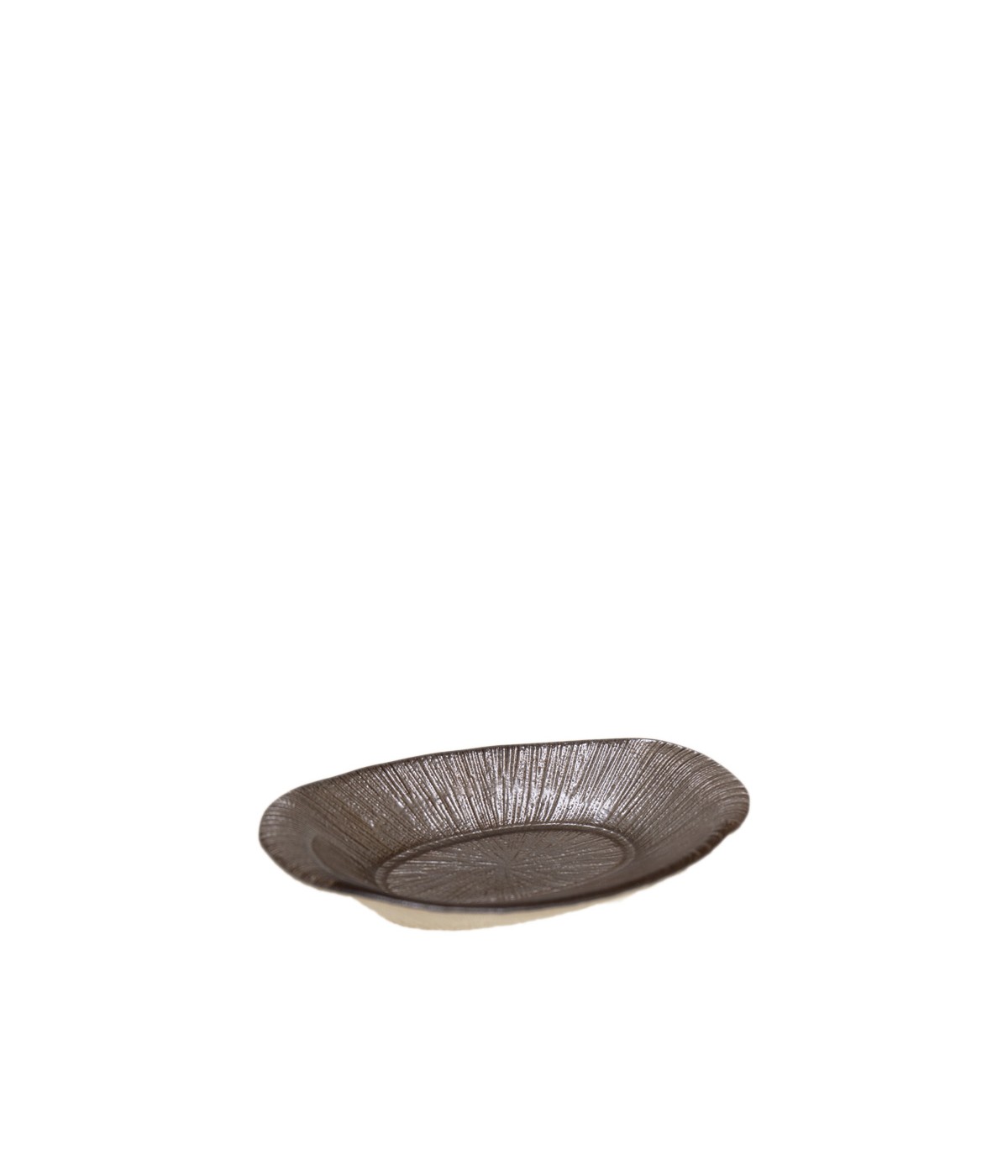 Coupelle ovale moka irisé 11.5x16x3cm