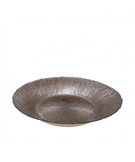 Round mocha iridescent bowl 40x40x7cm