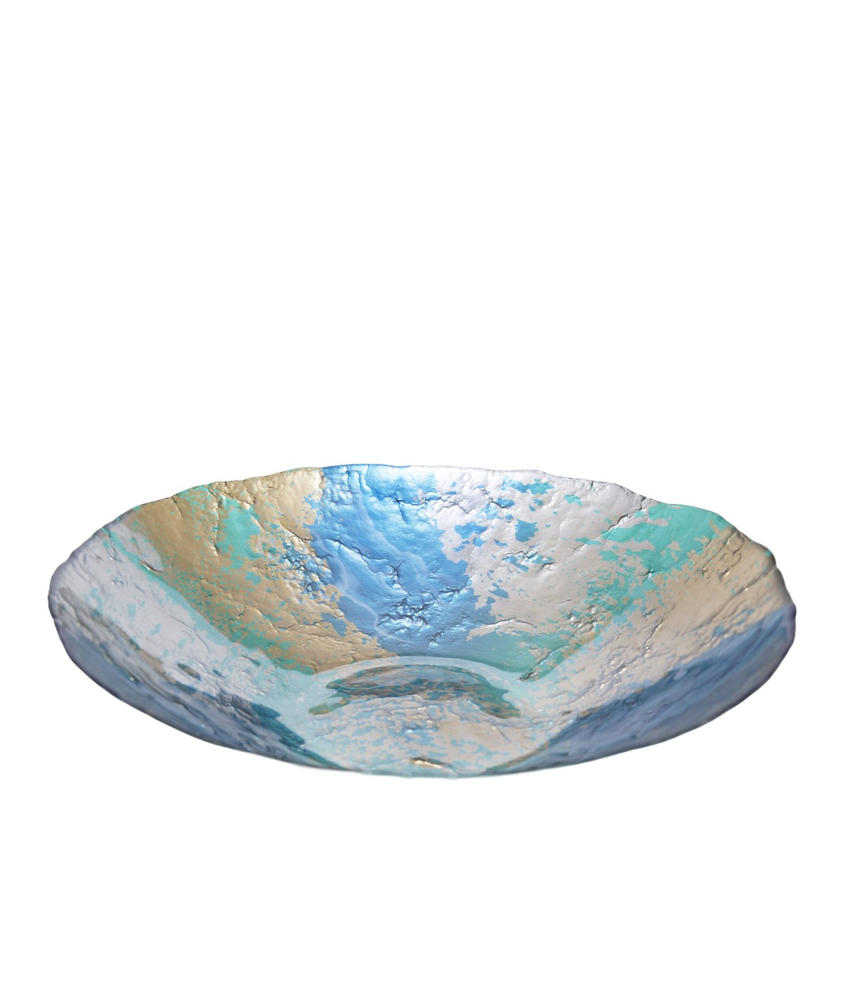 Coupe turquoise et dorée 32cm