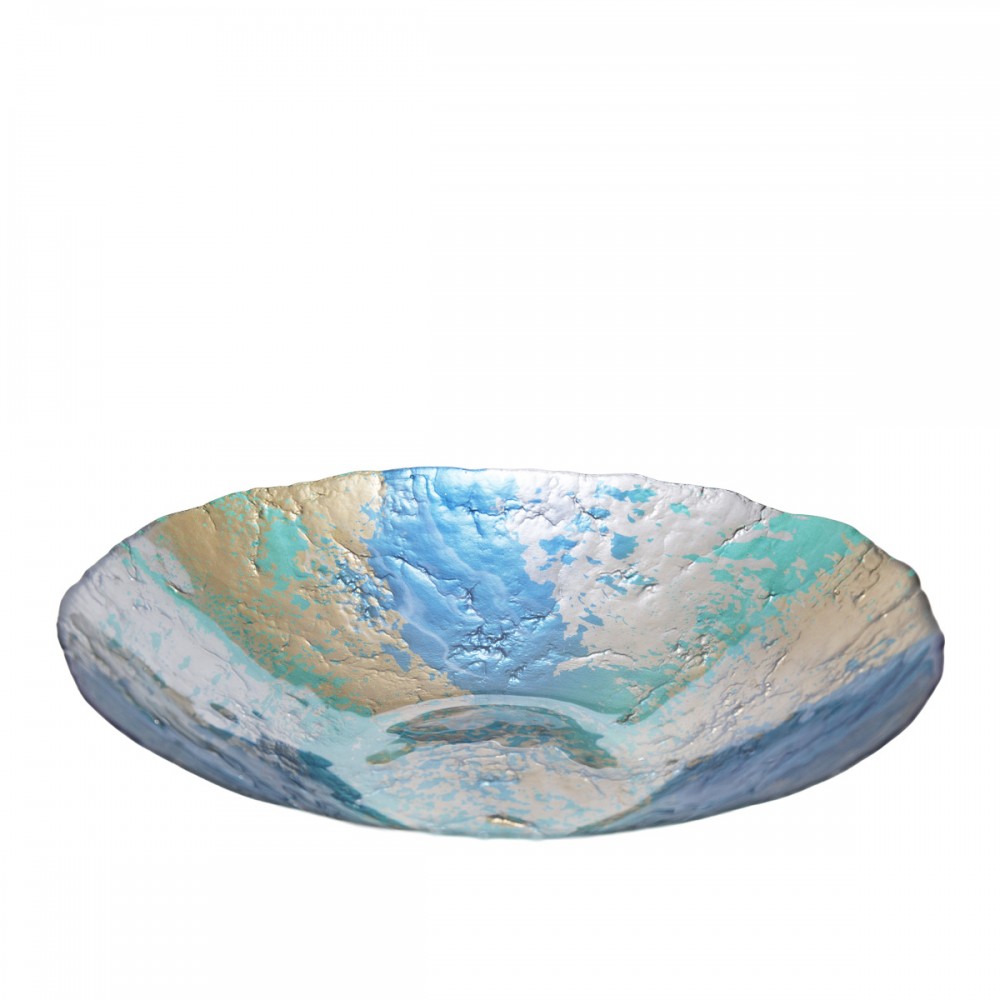 Coupe turquoise et dorée 32cm