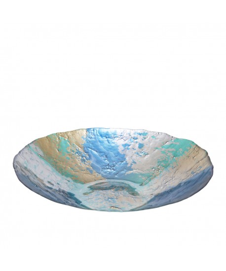 Coupe turquoise et dorée 32cm